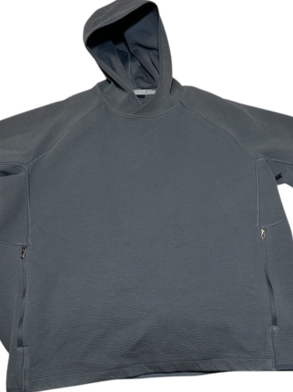 lululemon Textured Double-Knit Cotton Hoodie Heathered Medium Grey Men's L
